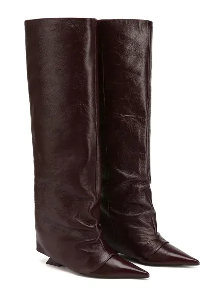 Kožené kozačky Naked Wolfe Stated na Stated.Burgundy vínová