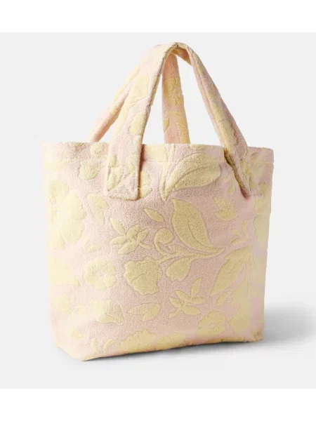 Shopperka Chloe w kwiatki frotte żółta