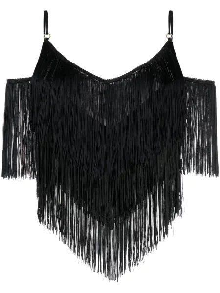 Top Pinko cu franjuri negru