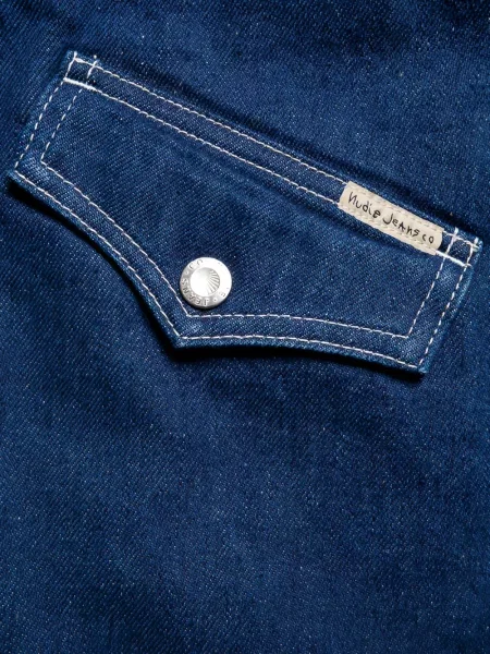 Fustă din denim Nudie Jeans albastru