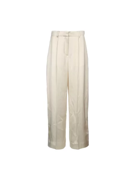 Satynowe spodnie Toteme białe