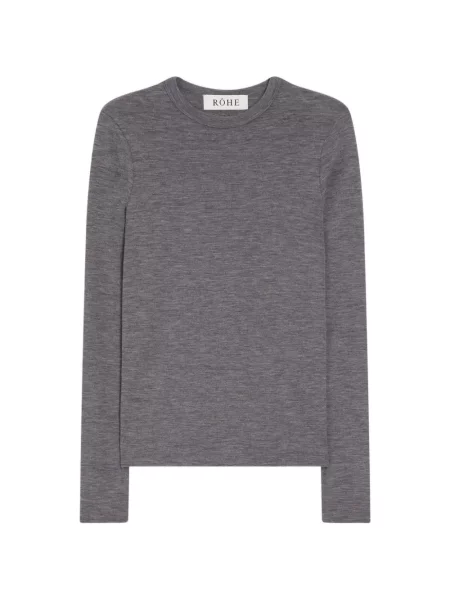Lung tricou Róhe tricotate gri
