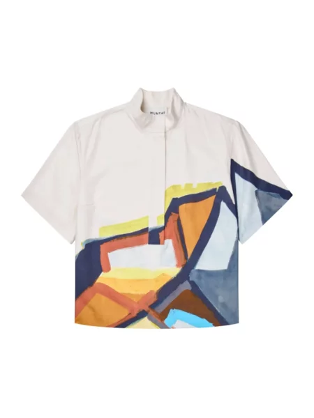Wielobarwność koszula Munthe z krótkim rękawem