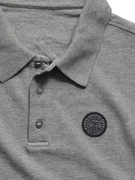 Tricou polo Canada Goose cu autograf gri