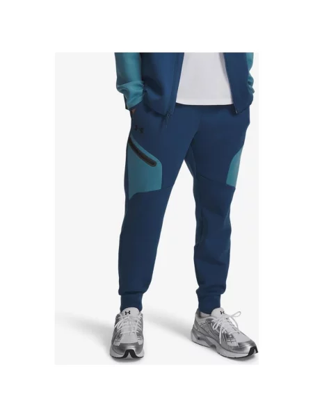Spodnie Under Armour Unstoppable Fleece granatowe M niebieskie