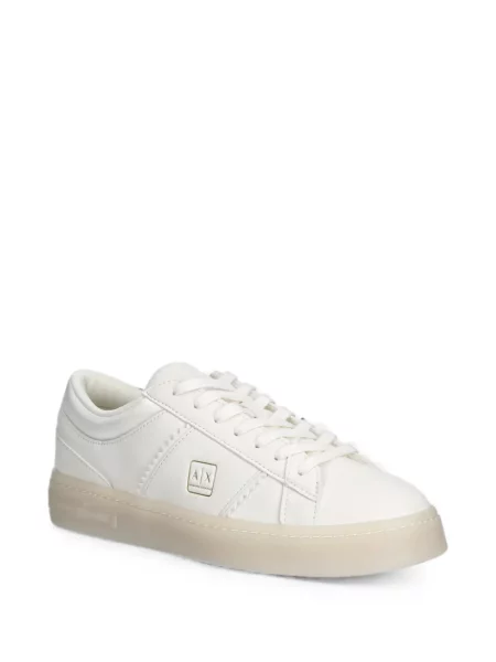 Sneakerși Armani Exchange cu autograf alb