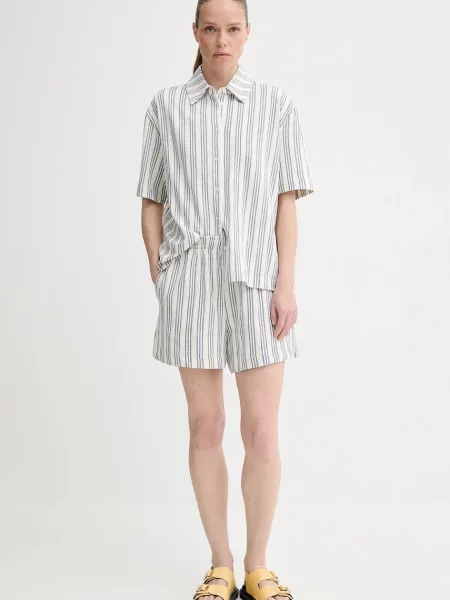 Шорти Samsoe Samsoe SAKAJA візерунок висока посадка білий