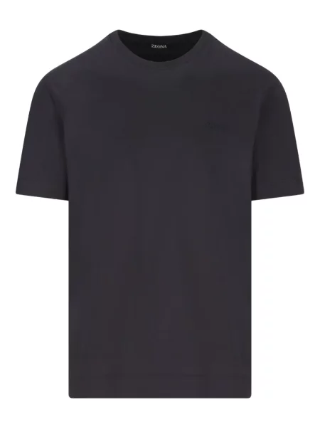 Tricou Zegna cu decolteu rotund scurt albastru