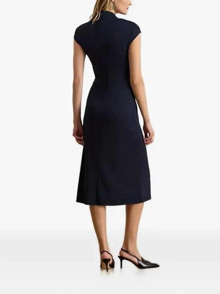 Pulover cu guler înalt rochie midi Lauren Ralph Lauren până la genunchi de costum albastru