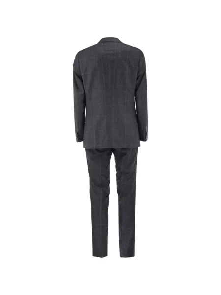 Costum Boss în carouri cu două rânduri de nasturi albastru