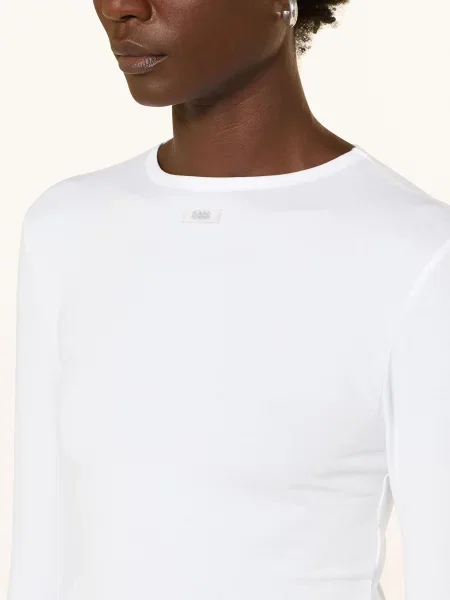 Krótka bluzka Karo Kauer z długim rękawem biała