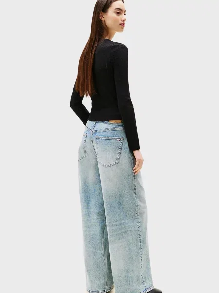 Кардиган Tommy Jeans з круглим вирізом чорний