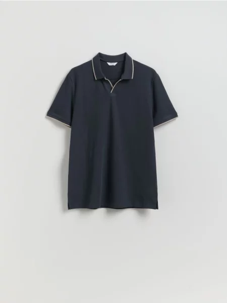 Reserved Tricou polo regular fit gri-închis gri