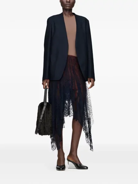 Fustă midi Maison Margiela din dantelă negru