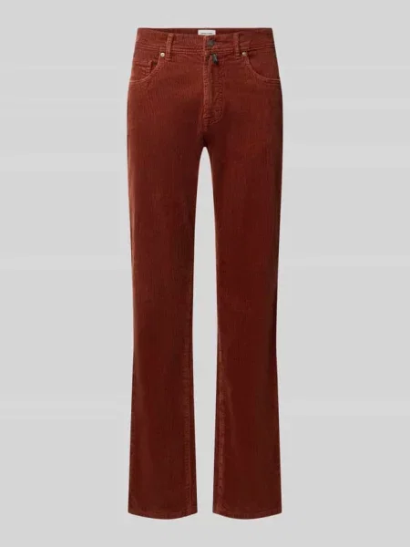 Spodnie sztruksowe o kroju straight fit z elastycznej mieszanka bawełny model Laval' Pierre Cardin