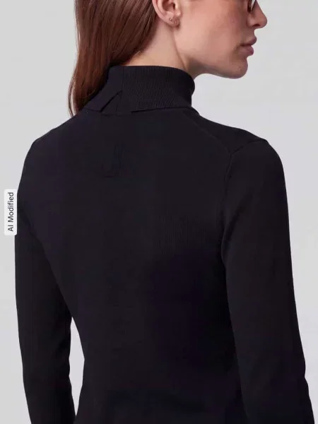 Sweter z golfem o kroju slim fit z mieszanki Jake*s Casual czarny