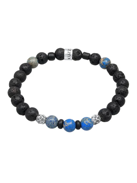 KUZZOI Náramok nebesky modrá strieborná čierna