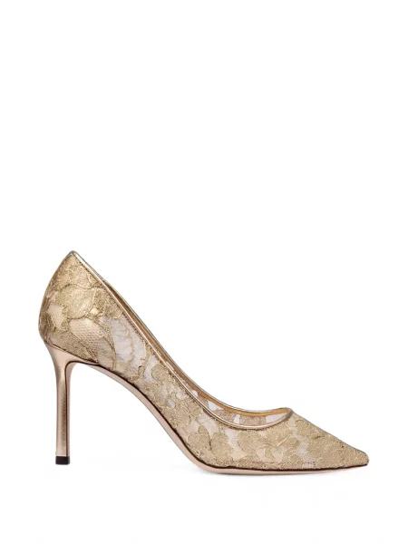 Pantofi cu toc Jimmy Choo cu model floral din dantelă