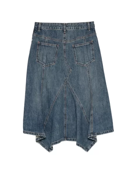 Fustă din denim Juun.j asimetrică albastru