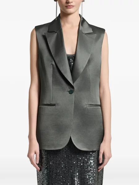 Vestă Peserico cu guler-șal gri
