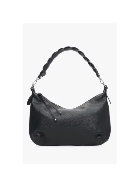 Кожаная сумка-багет Estro черная