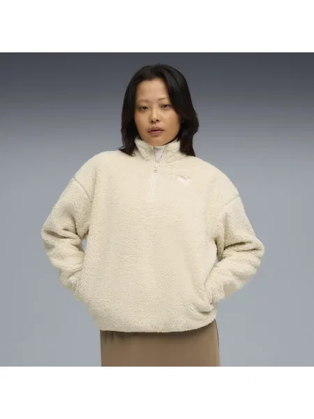 PUMA bluza Essentials Elevated Comfort z zamkiem Odzież Alpine Snow S