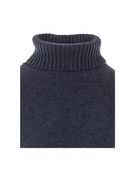 Lniany sweter z golfem Pinko szary