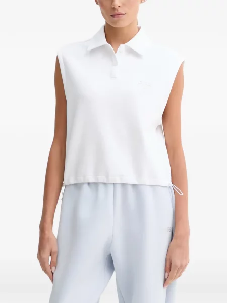 Tricou polo Guess fără mâneci cu cordon alb