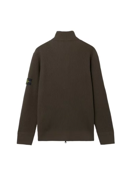 Kardigan Stone Island wełniany z kamieniami zielony