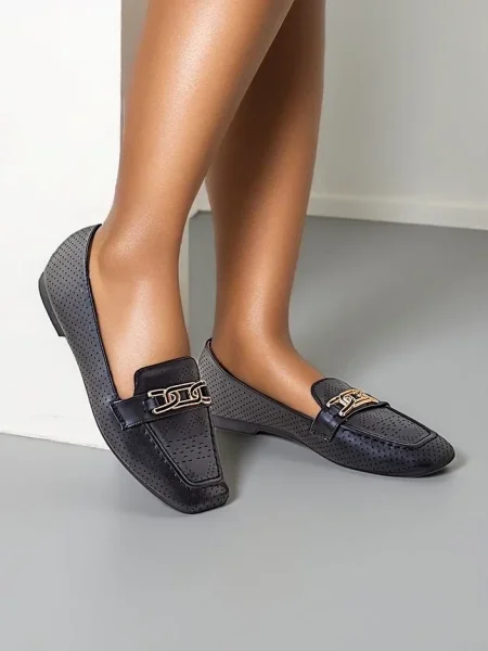 Prolamované mokasíny Resti černé