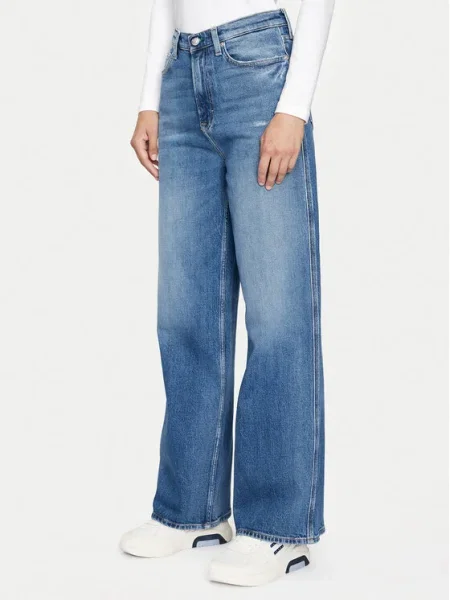 Tommy Jeans Blugi Claire Wide Leg albastru
