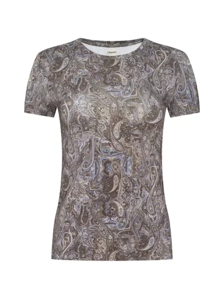 Krótki top L'agence z wzorem paisley brązowy