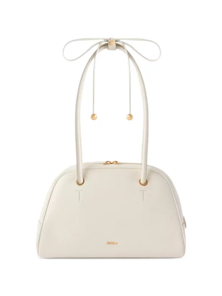 Geantă shopper Furla din piele alb