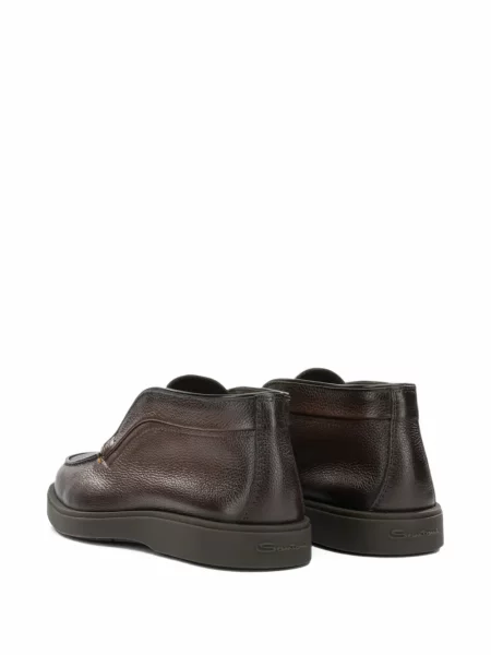 Pantofi loafer Santoni din piele maro