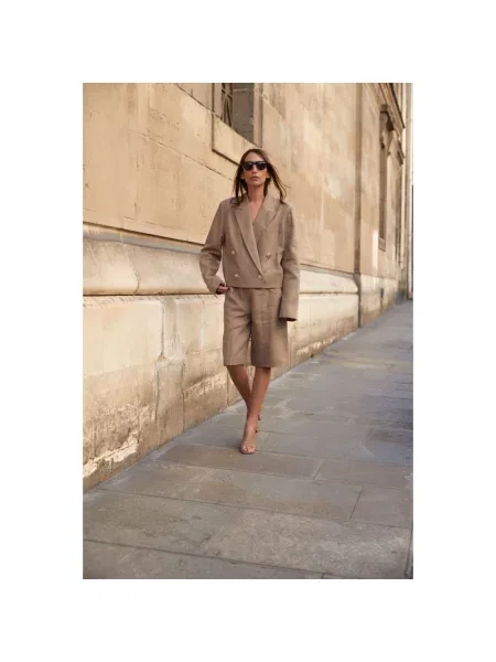 Lniana marynarka Loulou Studio szara