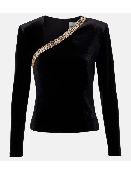 Top Roland Mouret de catifea negru