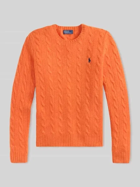 Sweter w kroju regular fit z mieszanki wełny i kaszmiru JULIANNA' Polo Ralph Lauren pomarańczowy
