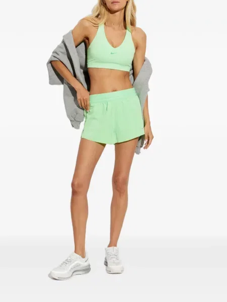 Sutien Nike cu decolteu în V din piele de căprioară cu glugă albastru