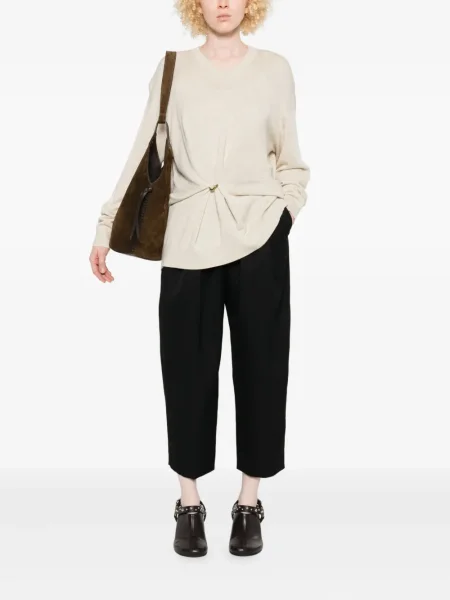 Pantaloni Isabel Marant de lână plisate negru