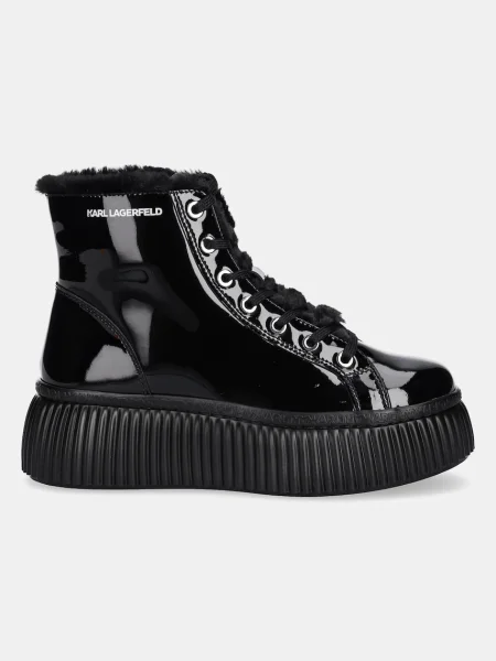 Кожени боти Karl Lagerfeld KREEPER LO с платформа с лека изолация черно