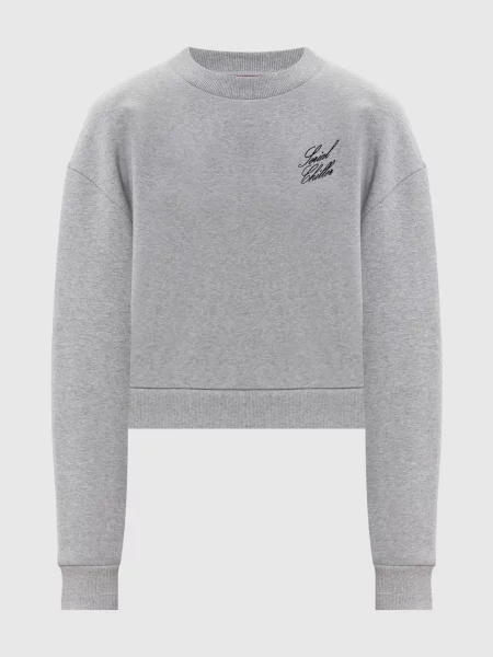 Світшот з вишивкою Max & Co сірий