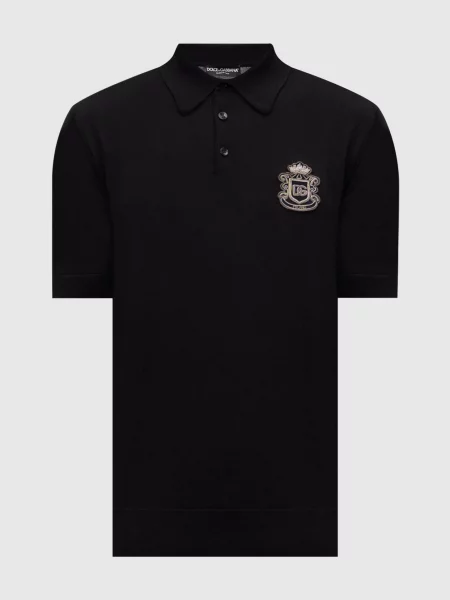 Поло з з монограмою логотипа Dolce&gabbana чорне