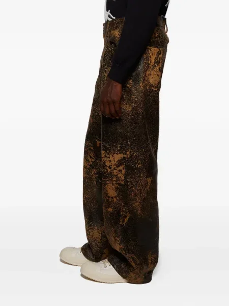 Pantaloni Nahmias din piele negru