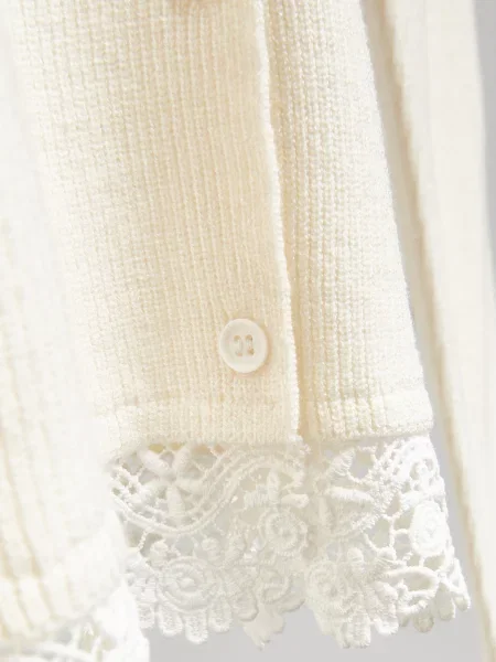 Reserved Кардиган з мереживом нюдовий 