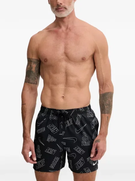 Slip de baie Nike cu imagine cu cordon negru