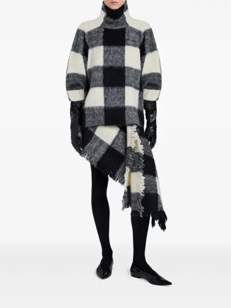 Pulover Proenza Schouler de lână în carouri negru