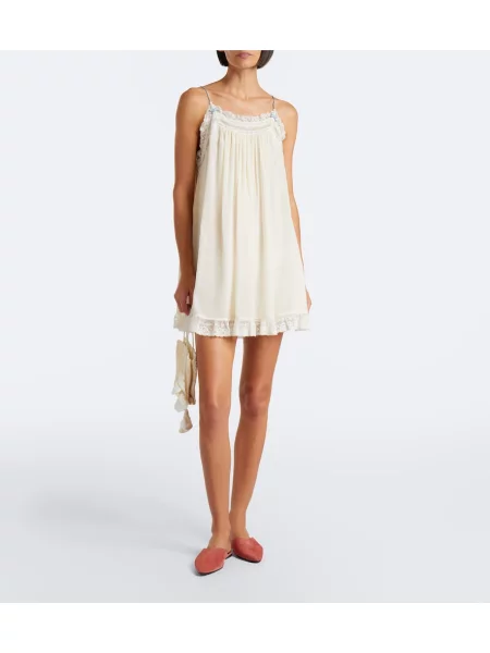 Rochie Dôen de mătase alb