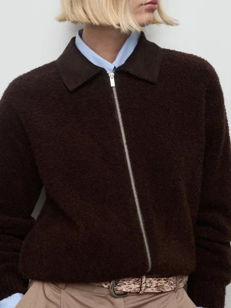 Бомбер MANGO акрил/поліестер коричневий