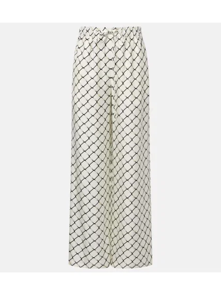 Svilene hlače Gucci bela