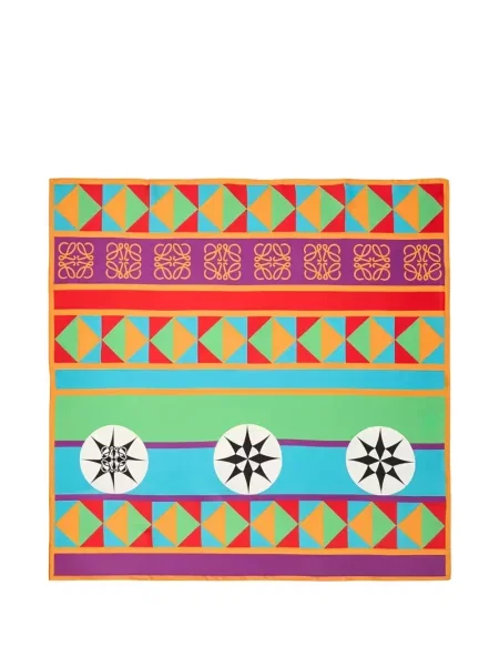 Fular Loewe cu imagine cu imprimeu geometric portocaliu